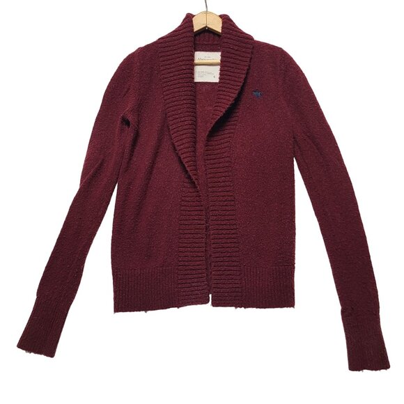 Abercrombie & Fitch Sweaters - Abercrombie & Fitch Womens Maroon Red Cardigan Sweater Size S Wool Blend